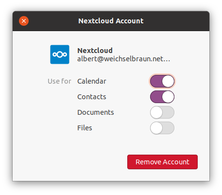 Gnome Nextcloud Settings